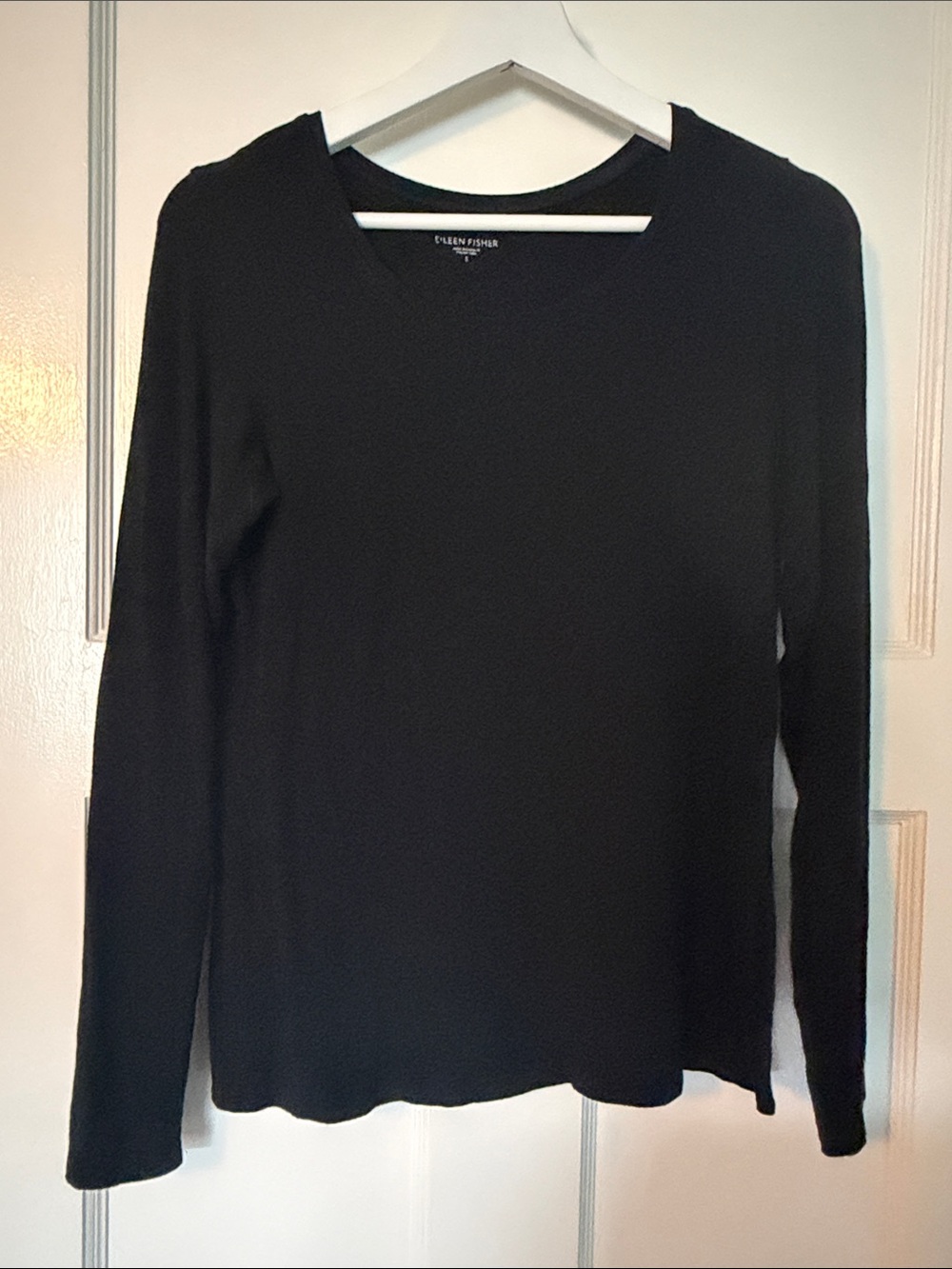 Eileen Fisher Black Lightweight Crewneck Shirt size S